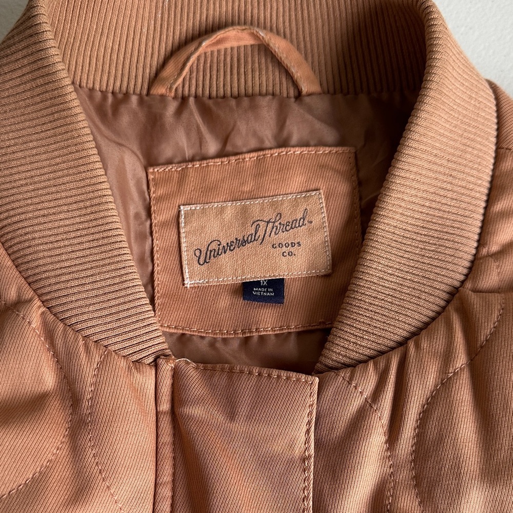 Universal Thread Quilted Brown Bomber Jacket - image 3